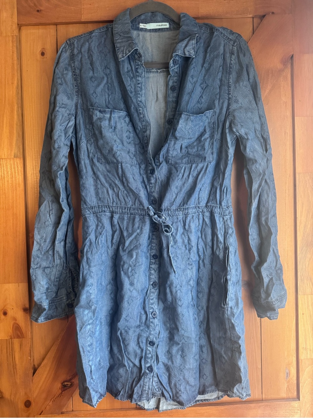Maurices Blue Textured Denim Button-Up Dress Jacket